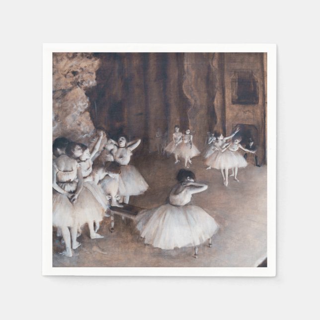 Edgar Degas - Ballet Rehearsal on Stage Napkin (Front)