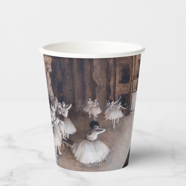 Edgar Degas - Ballet Rehearsal on Stage Paper Cups (Front)