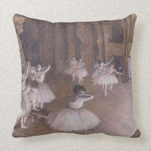 Edgar Degas Ballet Rehearsal on the Stage, 1874 Throw Pillow