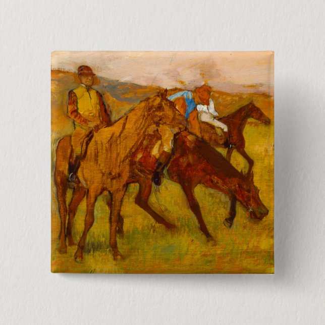 Edgar Degas Before the Race 2 Inch Square Button (Front)