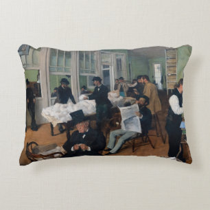 Edgar Degas - Cotton Office in New Orleans Accent Pillow