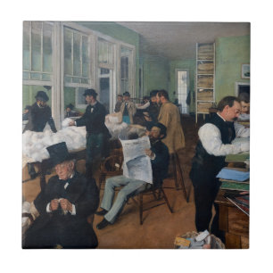 Edgar Degas - Cotton Office in New Orleans Tile