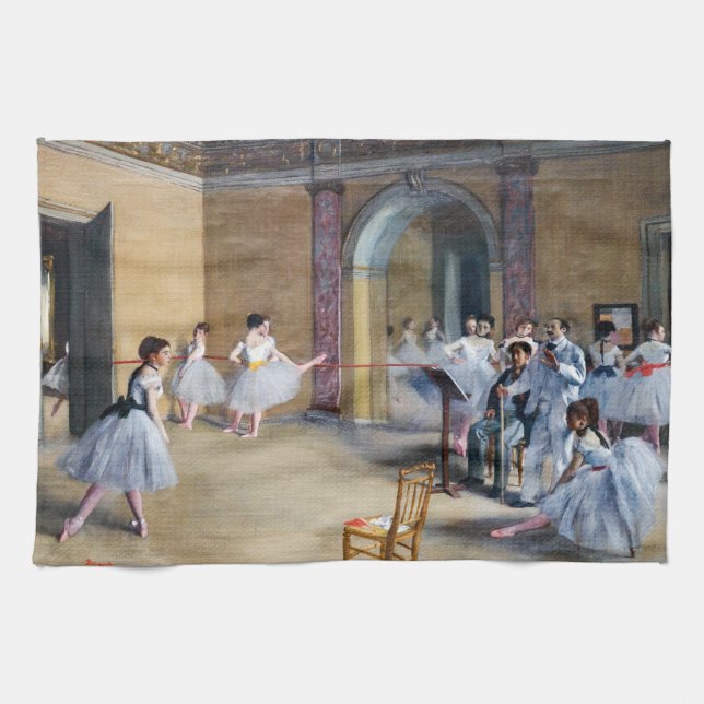 Edgar Degas - Dance Foyer, Opera rue Le Peletier Kitchen Towel (Horizontal)