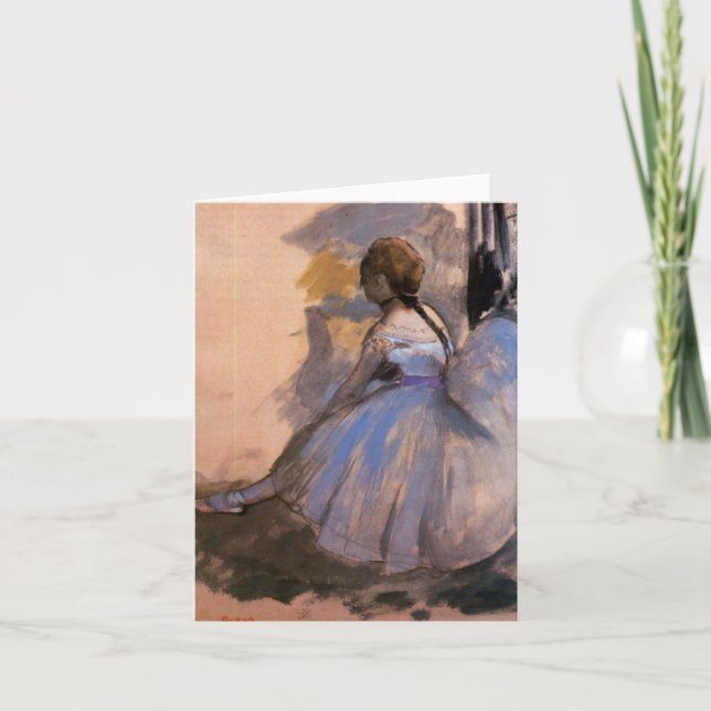 Edgar Degas "Dancer Seated" BLANK Note Card (Front)