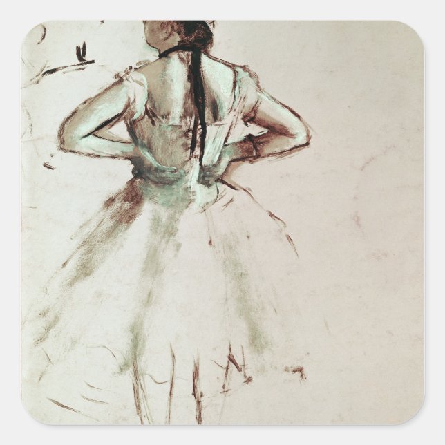 Edgar Degas | Dancer viewed from the back Square Sticker (Front)