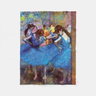 Edgar Degas - Dancers In Blue - Ballet Dance Lover Fleece Blanket