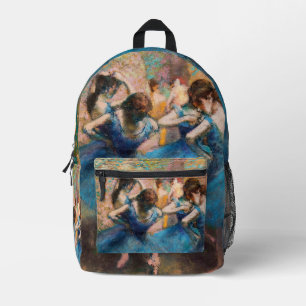 Edgar Degas - Dancers in blue Printed Backpack