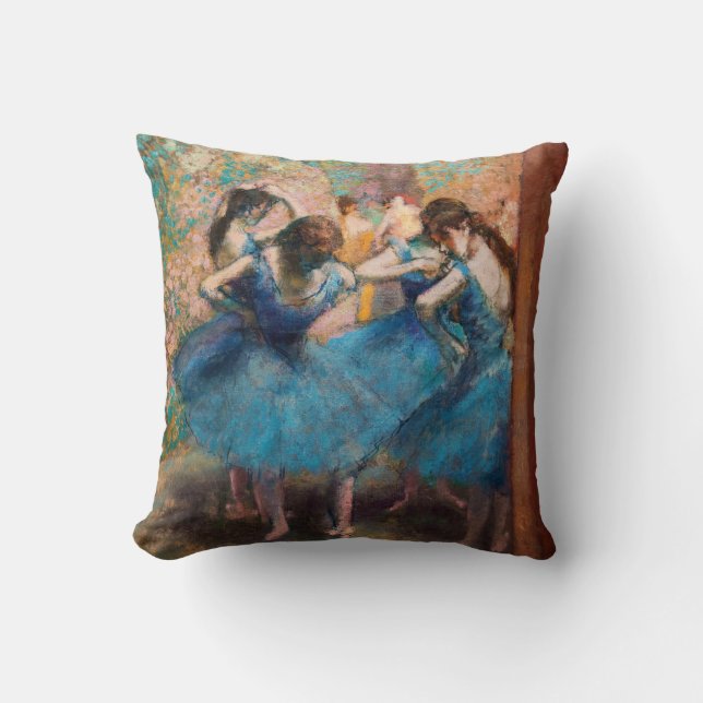 Edgar Degas - Dancers in blue Throw Pillow (Front)
