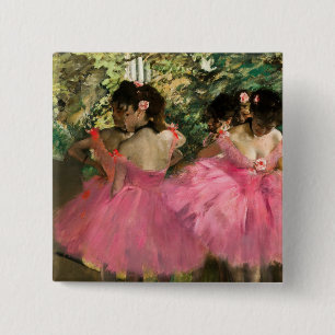 Edgar Degas - Dancers in pink 2 Inch Square Button