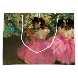 Edgar Degas - Dancers in pink Large Gift Bag