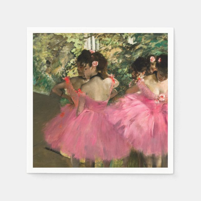 Edgar Degas - Dancers in pink Napkin (Front)