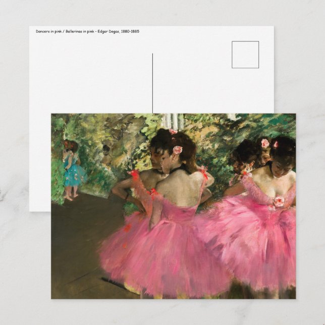 Edgar Degas - Dancers in pink Postcard (Front/Back)