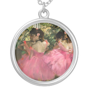 Edgar Degas - Dancers in pink Silver Plated Necklace