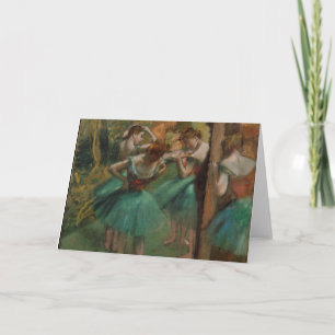 Edgar Degas Dancers Pink and Green Greeting Card