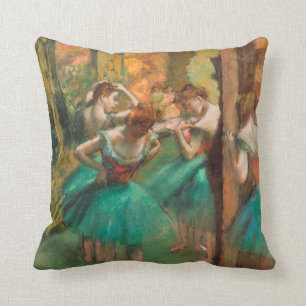 Edgar Degas - Dancers, Pink And Green Throw Pillow