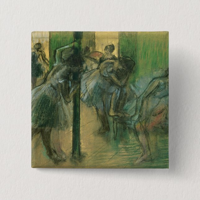 Edgar Degas | Dancers rehearsing 2 Inch Square Button (Front)