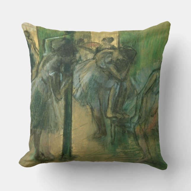 Edgar Degas | Dancers rehearsing Throw Pillow (Front)