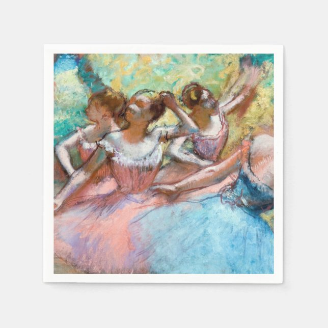 Edgar Degas - Four Ballerinas on Stage Napkin (Front)