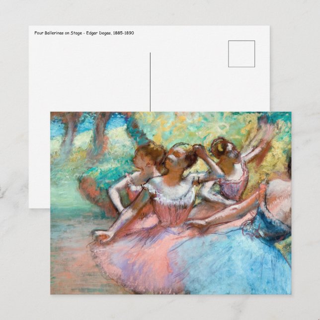 Edgar Degas - Four Ballerinas on Stage Postcard (Front/Back)
