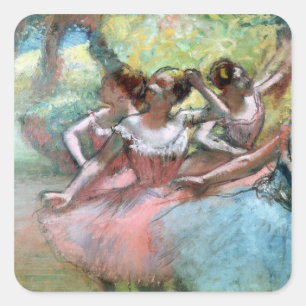 Edgar Degas   Four ballerinas on the stage Square Sticker