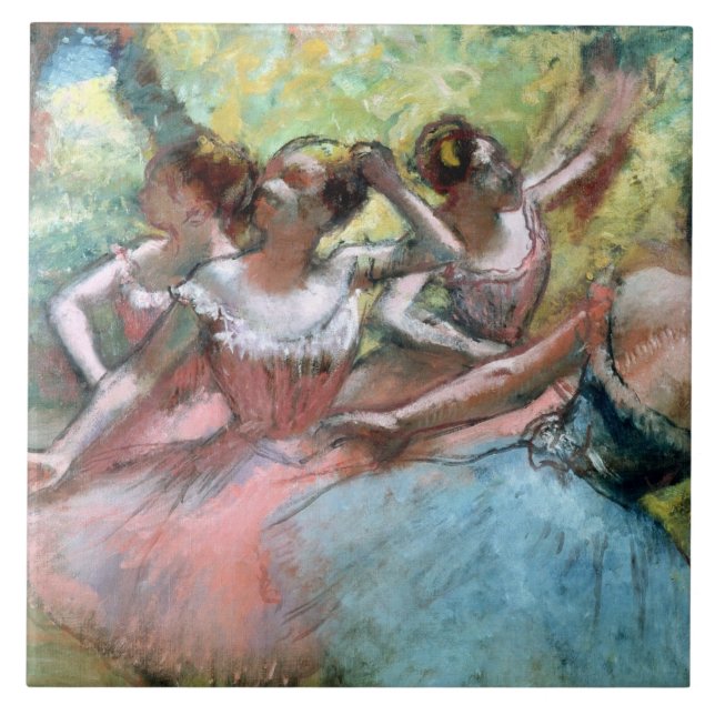 Edgar Degas | Four ballerinas on the stage Tile (Front)