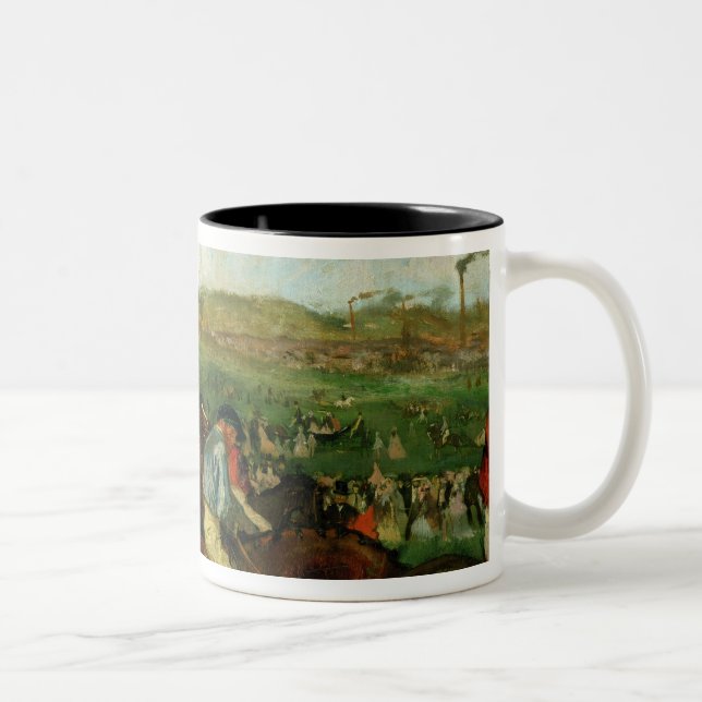 Edgar Degas | Gentlemen race, Before the Departure Two-Tone Coffee Mug (Right)