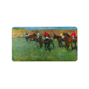 Edgar Degas - Horse racing before starting Label