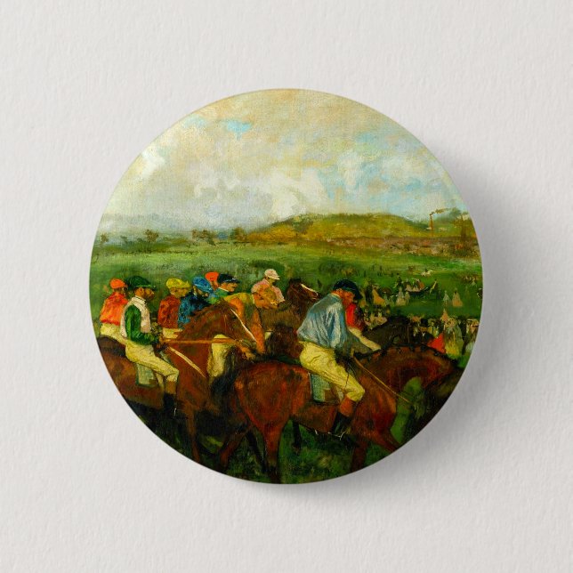 Edgar Degas Horseback Riding 2 Inch Round Button (Front)