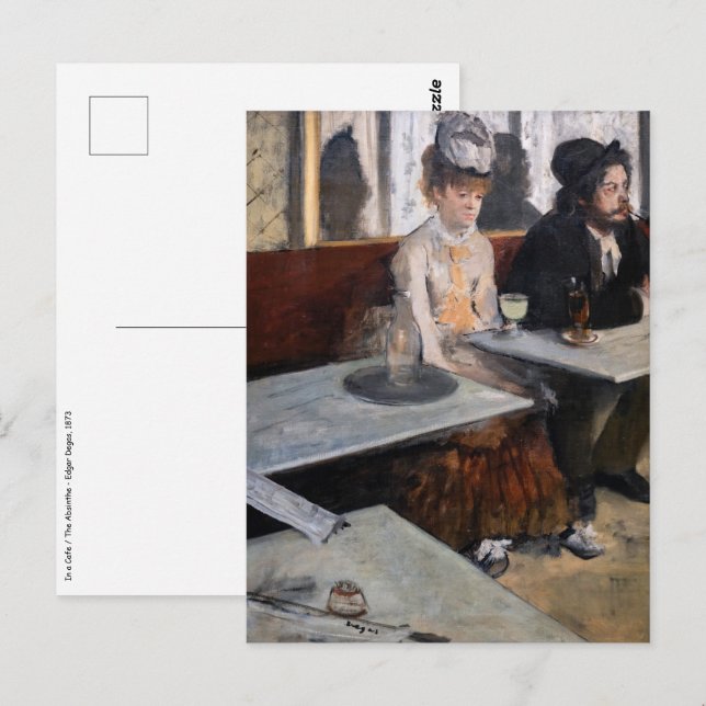 Edgar Degas - In a Cafe / The Absinthe Postcard (Front/Back)
