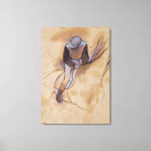 Edgar Degas Jockey flexed forward standing Canvas Print