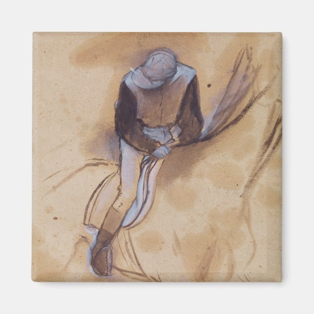 Edgar Degas | Jockey flexed forward standing Magnet (Front)