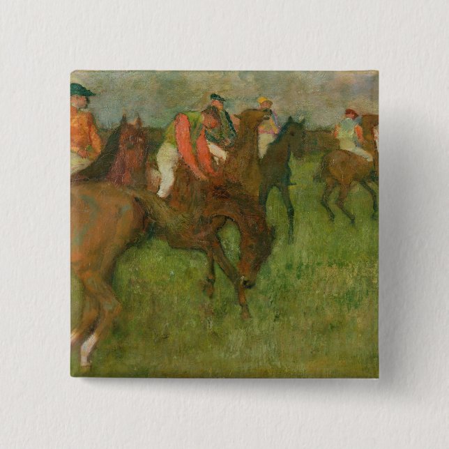 Edgar Degas | Jockeys, 1886-90 2 Inch Square Button (Front)