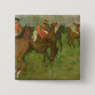 Edgar Degas   Jockeys, 1886-90 2 Inch Square Button
