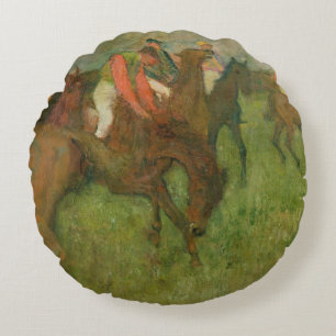 Edgar Degas Jockeys, 1886-90 Round Pillow