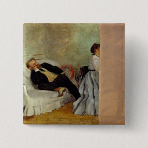 Edgar Degas   Monsieur and Madame Edouard Manet 2 Inch Square Button