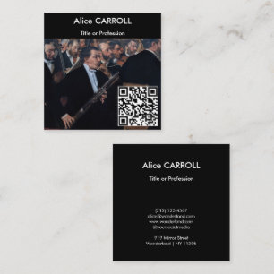 Edgar Degas - Orchestra at the Opera - QR Code Square Business Card