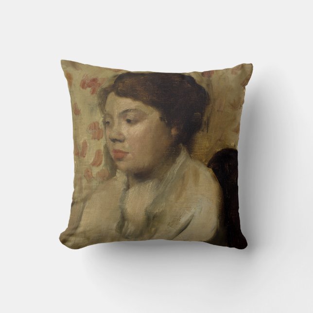 Edgar Degas Portrait of a Young Woman Painting Throw Pillow (Front)