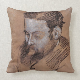 Edgar Degas Portrait of Diego Martelli Throw Pillow