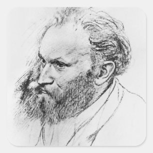 Edgar Degas   Portrait of Edouard Manet  Square Sticker