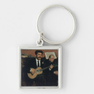 Edgar Degas Portrait of Lorenzo Pagans Keychain