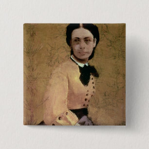Edgar Degas   Portrait of Pauline de Metternich 2 Inch Square Button