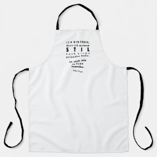 Edgar Degas Quote in German Lead Typesetting Print Apron