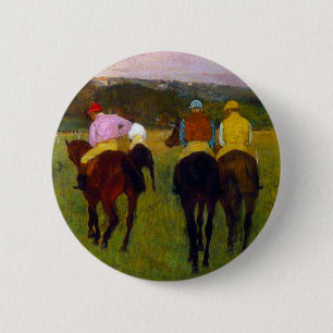 Edgar Degas Race Horses at Longchamp 2 Inch Round Button