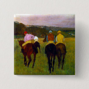 Edgar Degas Race Horses at Longchamp 2 Inch Square Button