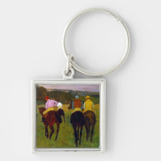 Edgar Degas Race Horses at Longchamp Keychain (Front)