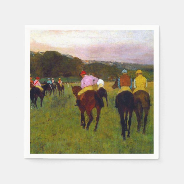 Edgar Degas Race Horses at Longchamp Napkin (Front)