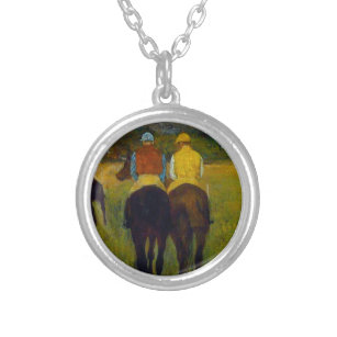 Edgar Degas Race Horses at Longchamp Silver Plated Necklace