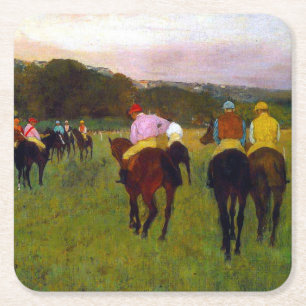 Edgar Degas Race Horses at Longchamp Square Paper Coaster
