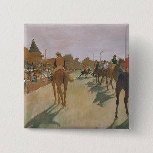 Edgar Degas   Race Horses in front of the Stands 2 Inch Square Button