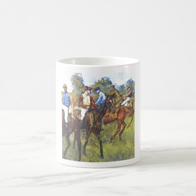 Edgar Degas - Race Horses Jockey Trees Rennpferde Coffee Mug (Center)